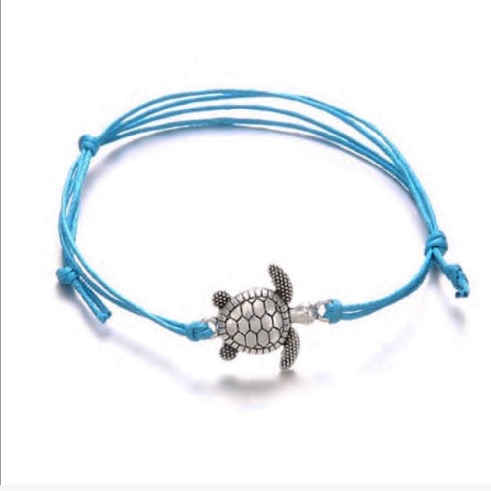 Blue Sea Turtle Compass Anklet Set - Picture 3 of 7